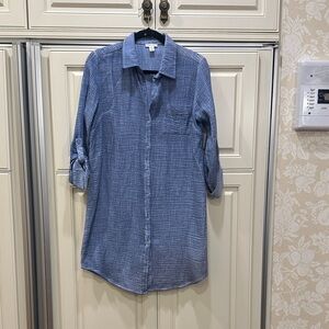 Blue Women's Button-Up Top